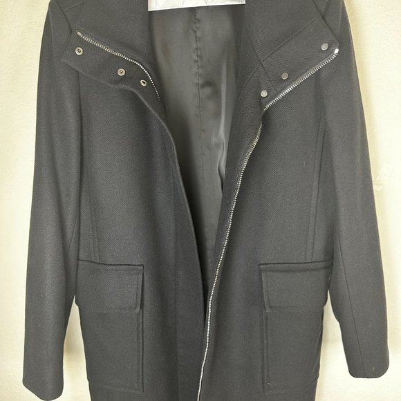 Theory Black Coat | size large | wool blend coat used twice - Picture 12 of 15
